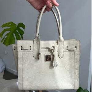 2000's y2k dooney & burke cream leather mini tote bag